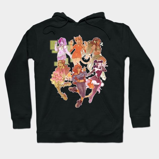 The Winx Club in Monster High Hoodie by Anemonaii